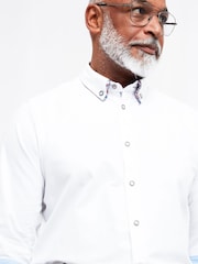 Joe Browns White 100% Cotton Delightful Double Collar Shirt - Image 4 of 5