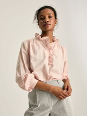 Joules Melanie Pink Cotton Ruffle Blouse - Image 1 of 6