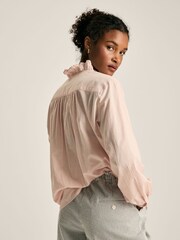 Joules Melanie Pink Cotton Ruffle Blouse - Image 2 of 6