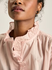 Joules Melanie Pink Cotton Ruffle Blouse - Image 5 of 6