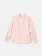 Joules Melanie Pink Cotton Ruffle Blouse - Image 6 of 6