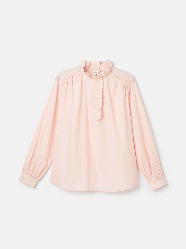 Joules Melanie Pink Cotton Ruffle Blouse - Image 6 of 6