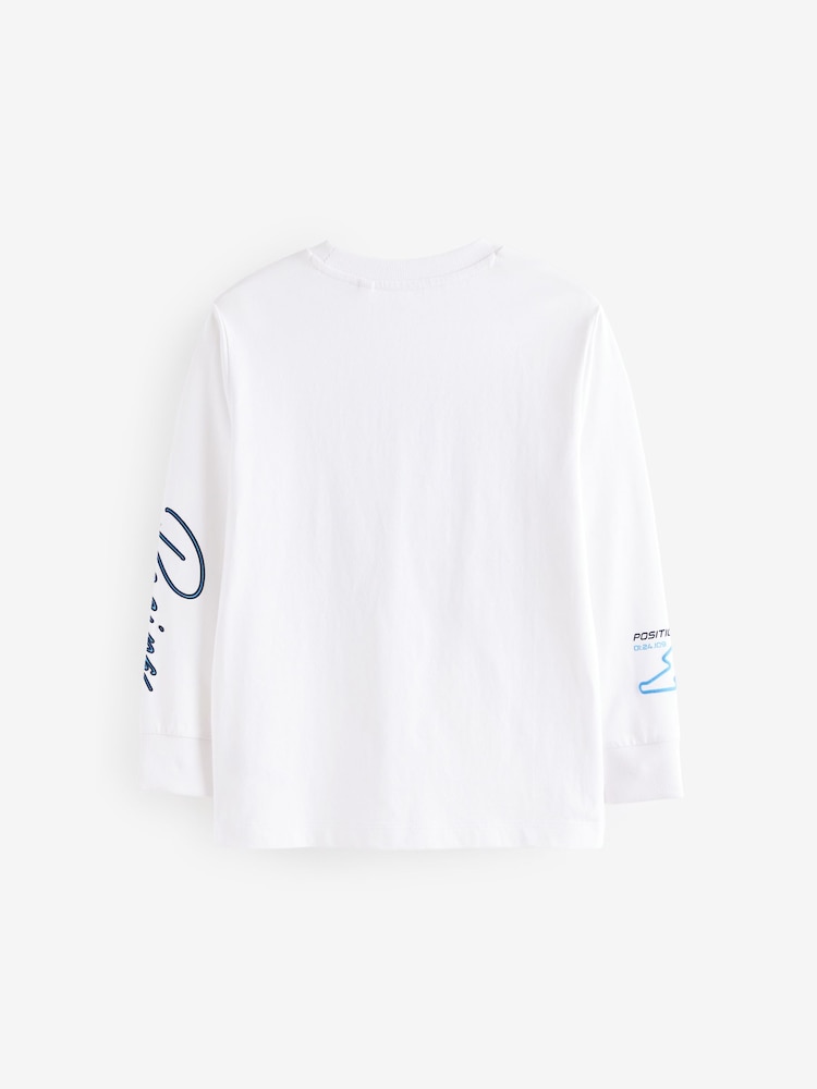 Coche de carreras blanco - Camiseta holgada de manga larga con estampado gráfico de 100% algodón (3-16años) - Imagen 2 de 5 Coche de carreras blanco - Camiseta holgada de manga larga con estampado gráfico de 100% algodón (3-16años) - Imagen 2 de 5