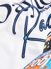 White Racing Car Relaxed Fit Long Sleeve Graphic Print 100% Cotton T-Shirt (3-16yrs) - Image 5 of 5