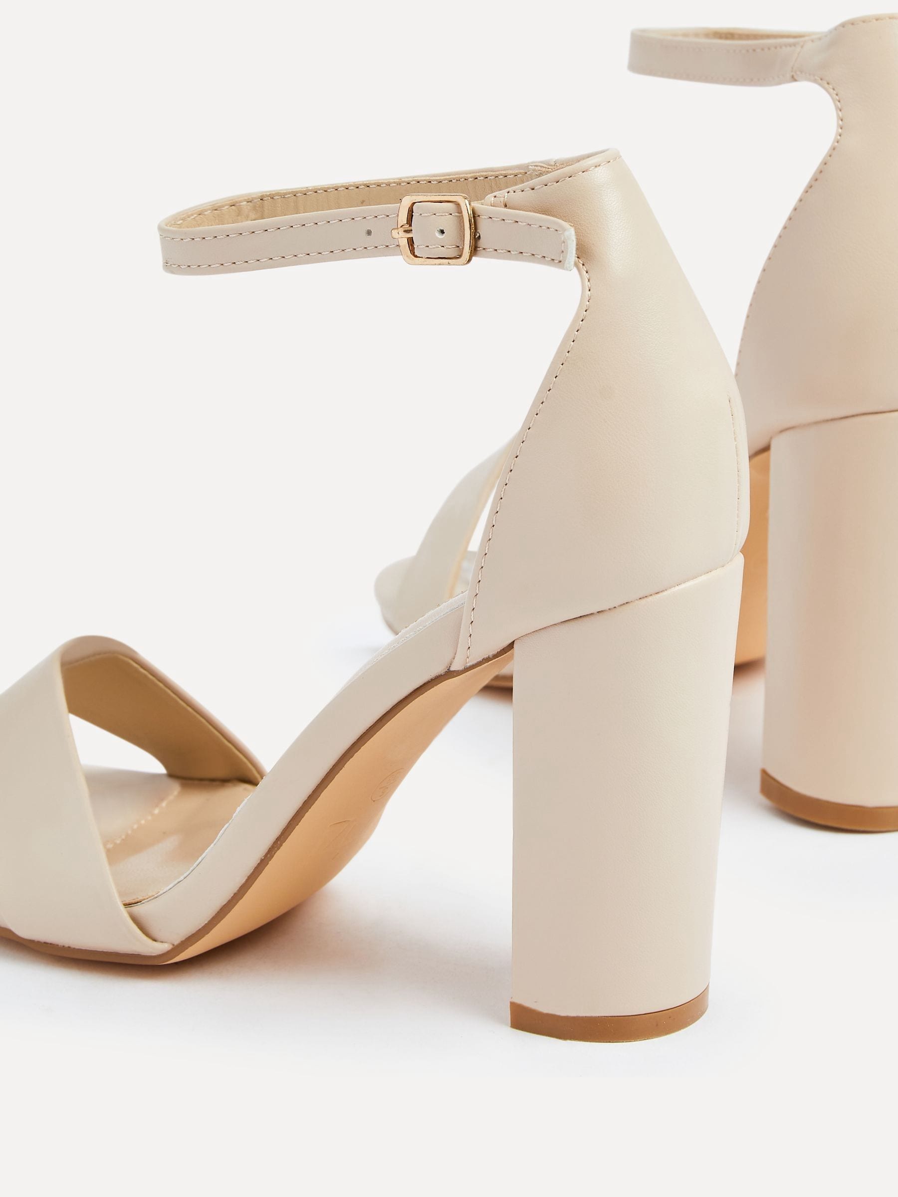 Buy Linzi Nude Nelly Faux Suede Barely There Block Heeled Sandals from the Next UK online shop