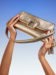 Dune London Gold Chelsea Pillow Leather Shoulder Bag - Image 1 of 7