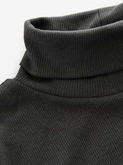 Slate Grey Long Sleeve Ribbed Roll Neck Bodysuit - Image 3 of 4