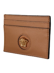 Versace Calf Leather Card Holder Brown Wallet - Image 2 of 6