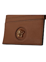 Versace Calf Leather Card Holder Brown Wallet - Image 6 of 6