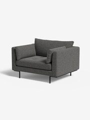 MADE.COM Textured Weave Stone Grey Harlow Loveseat - Image 1 of 3
