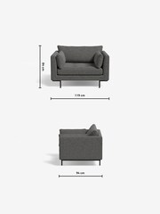 MADE.COM Textured Weave Stone Grey Harlow Loveseat - Image 3 of 3