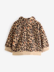 Animal Print Borg Fleece Half Zip Top (3mths-7yrs) - Image 6 of 8