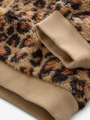 Animal Print Borg Fleece Half Zip Top (3mths-7yrs) - Image 7 of 8