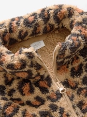 Animal Print Borg Fleece Half Zip Top (3mths-7yrs) - Image 8 of 8