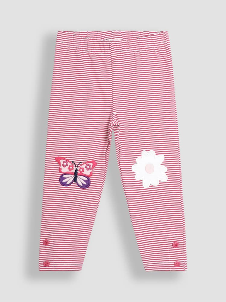 JoJo Maman Bébé Orchid Butterfly Appliqué Leggings 2 Pack - Image 2 of 7