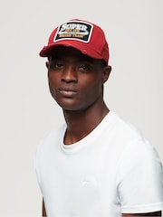 Superdry Red 100% Cotton Graphic Trucker Cap - Image 1 of 4