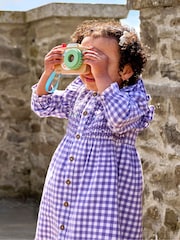 JoJo Maman Bébé Frill Shoulder Smocked Dress & Tights Set - صورة 2 من 7