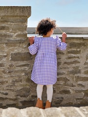 JoJo Maman Bébé Frill Shoulder Smocked Dress & Tights Set - صورة 4 من 7