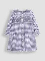 JoJo Maman Bébé Frill Shoulder Smocked Dress & Tights Set - صورة 5 من 7