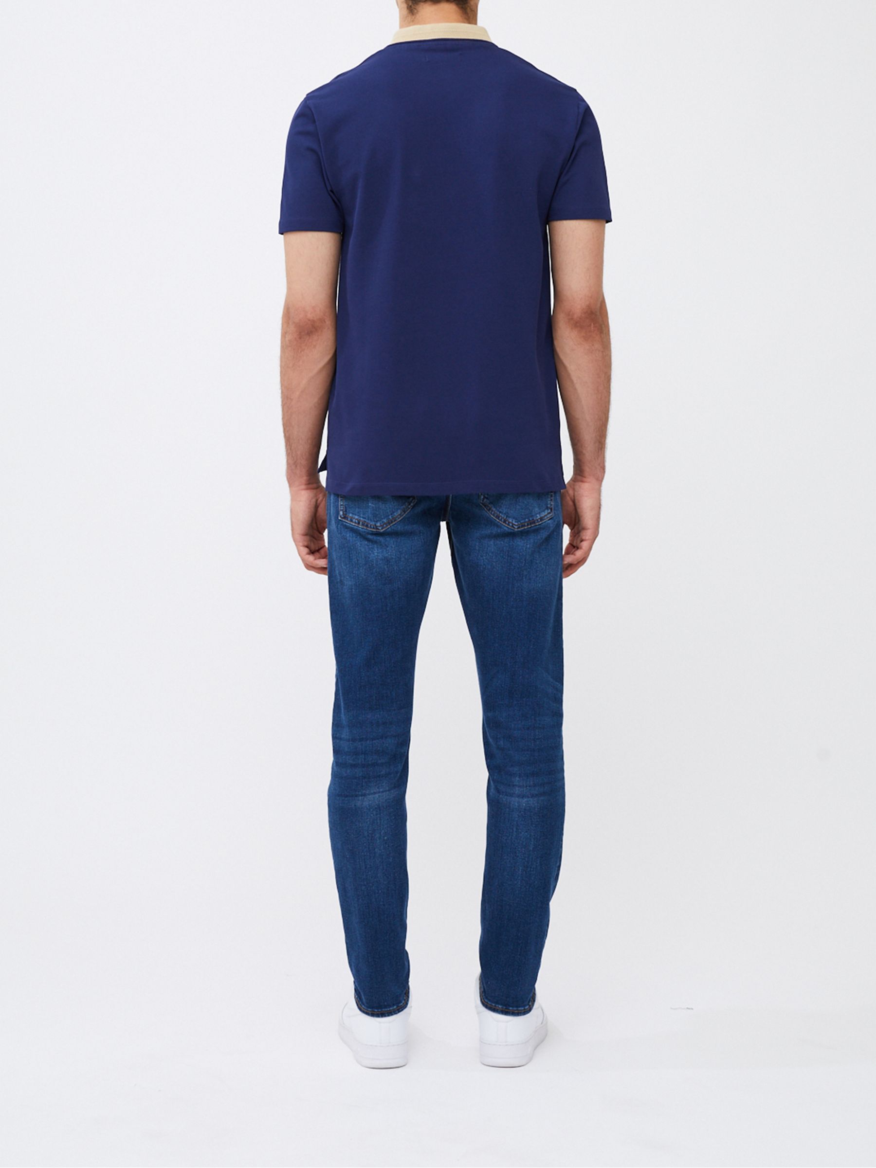 Buy French Connection Blue Elastane Half Zip Pique Polo Shirt from Next USA