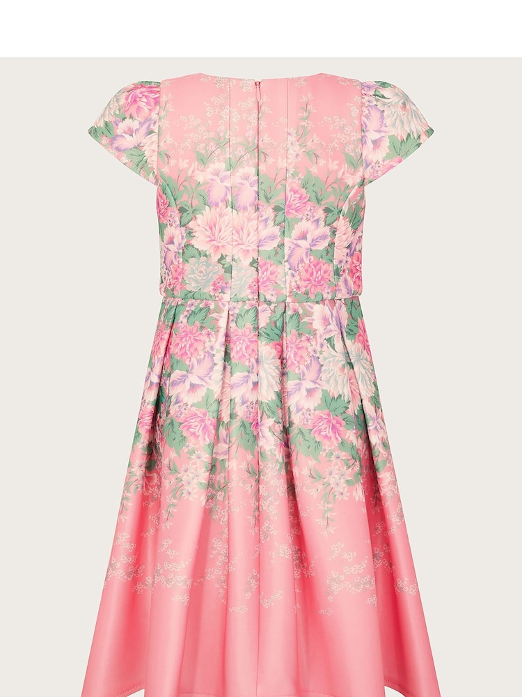 Monsoon Pink Floral Print Scuba Dress - Image 2 of 4