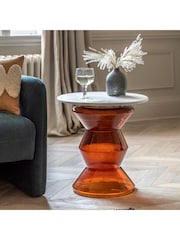 Gallery Home Orange Rabat Glass and Marble Side Minimum Assembly Required Table - Image 1 of 7