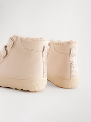 Pink Glitter Wide Fit (G) High Top Trainer With Touch Close Fastening - Image 5 of 5