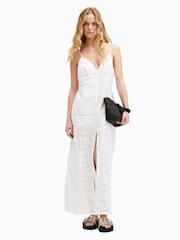 AllSaints White Dahlia Embellished Dress - Image 1 of 5