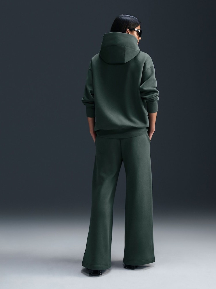 Nike Dark Green Phoenix Fleece High Waisted Wide Leg Joggers - Image 2 of 5
