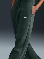 Nike Dark Green Phoenix Fleece High Waisted Wide Leg Joggers - Image 3 of 5