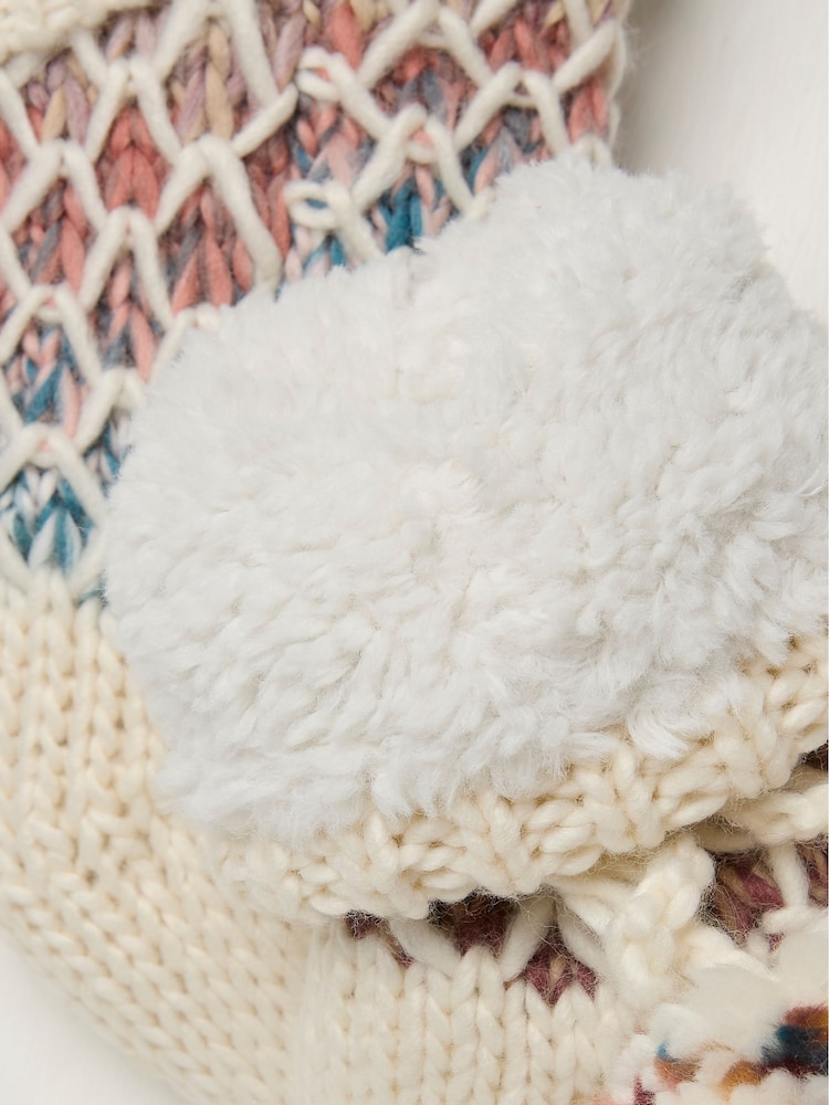 FatFace Cream Womens Space Dye Bedsocks - Image 2 of 2