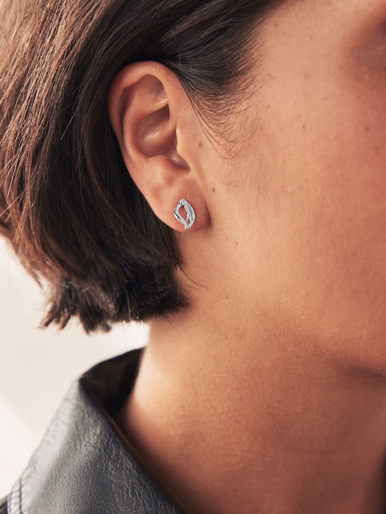 Sterling Silver Twist Stud Earrings - Image 2 of 6