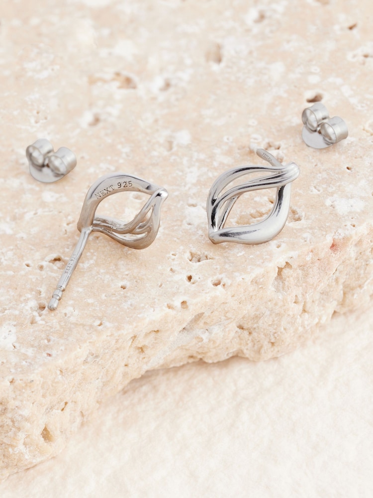 Sterling Silver Twist Stud Earrings - Image 6 of 6