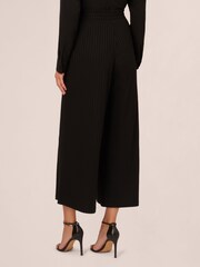 Adrianna Papell Ribbed Pull On Wide Leg Knit Black Trousers - Image 2 of 7