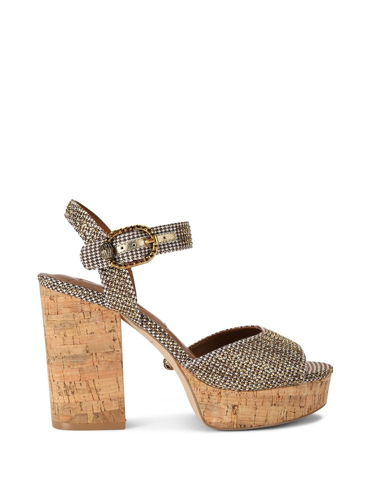 Kurt Geiger London Mayfair Cork Wedge Sandals - Image 2 of 5