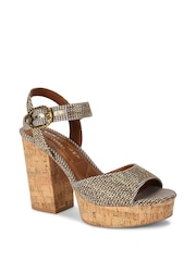 Kurt Geiger London Mayfair Cork Wedge Sandals - Image 3 of 5