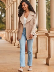 Sosandar Natural Trench Coat With Pockets - Image 2 of 5
