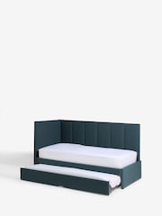 Soft Marl Petrol Blue Kids Marlow Trundle Upholstered Bed Frame - Image 10 of 11