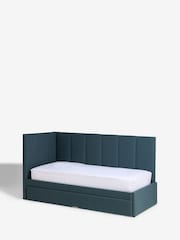 Soft Marl Petrol Blue Kids Marlow Trundle Upholstered Bed Frame - Image 9 of 11
