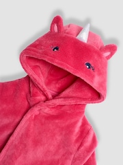 JoJo Maman Bébé Fuchsia Unicorn Dressing Gown - Image 3 of 3
