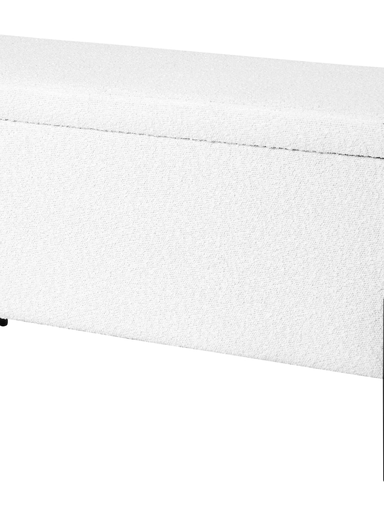 Pacific White Catania Bouclé Storage Bench With Black Legs - Image 2 of 4