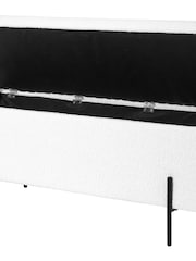 Pacific White Catania Bouclé Storage Bench With Black Legs - Image 3 of 4