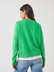 Hush Green Charlie Saddle Shoulder Cashmere Jumper - Image 3 of 5