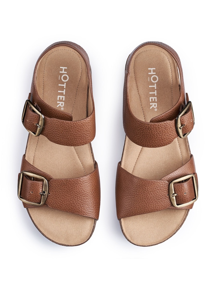 Hotter Dark Brown Regular Fit Tourist II Buckle Sandals - Image 4 of 4