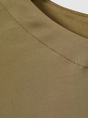 Reiss Khaki Anya Relaxed Satin Blouse - Image 6 of 6