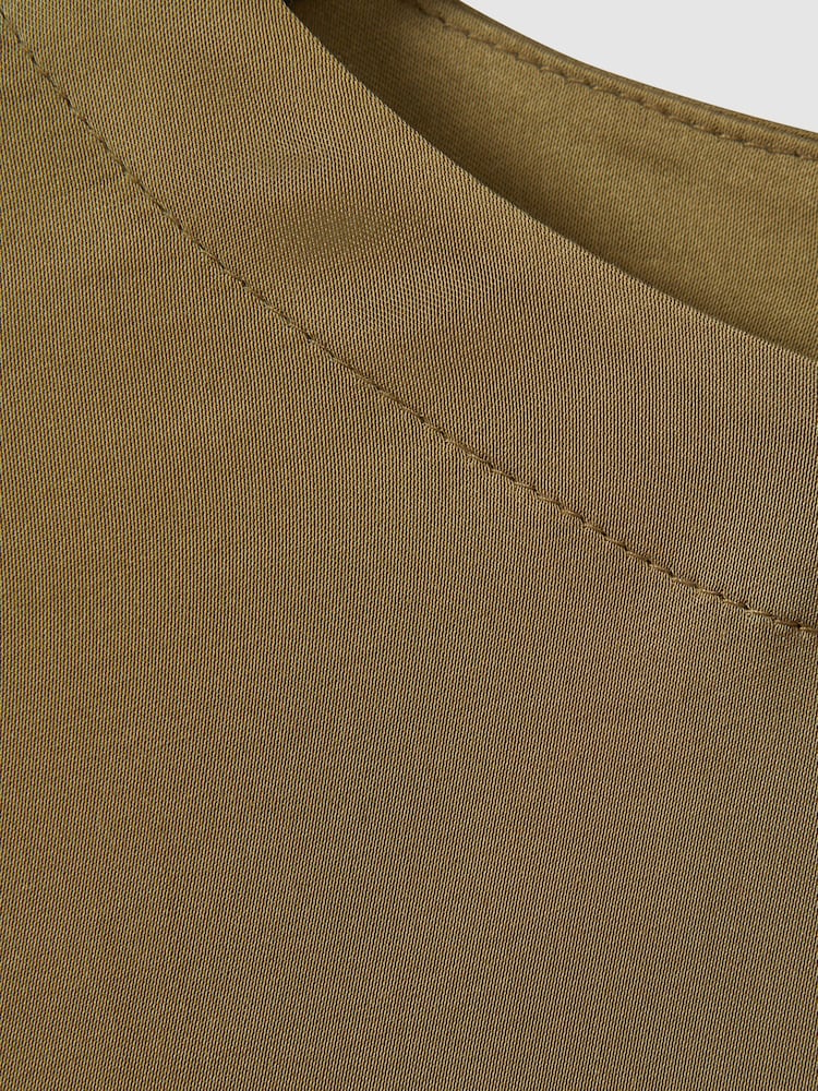 Reiss Khaki Anya Relaxed Satin Blouse - Image 6 of 6