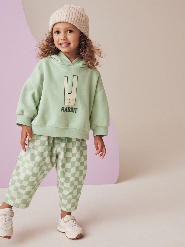 Green 100% Cotton Rabbit Hoodie Set (3mths-7yrs) - Image 1 of 8