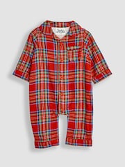 JoJo Maman Bébé Red 100% Cotton All-In-One Pyjamas - Image 1 of 3