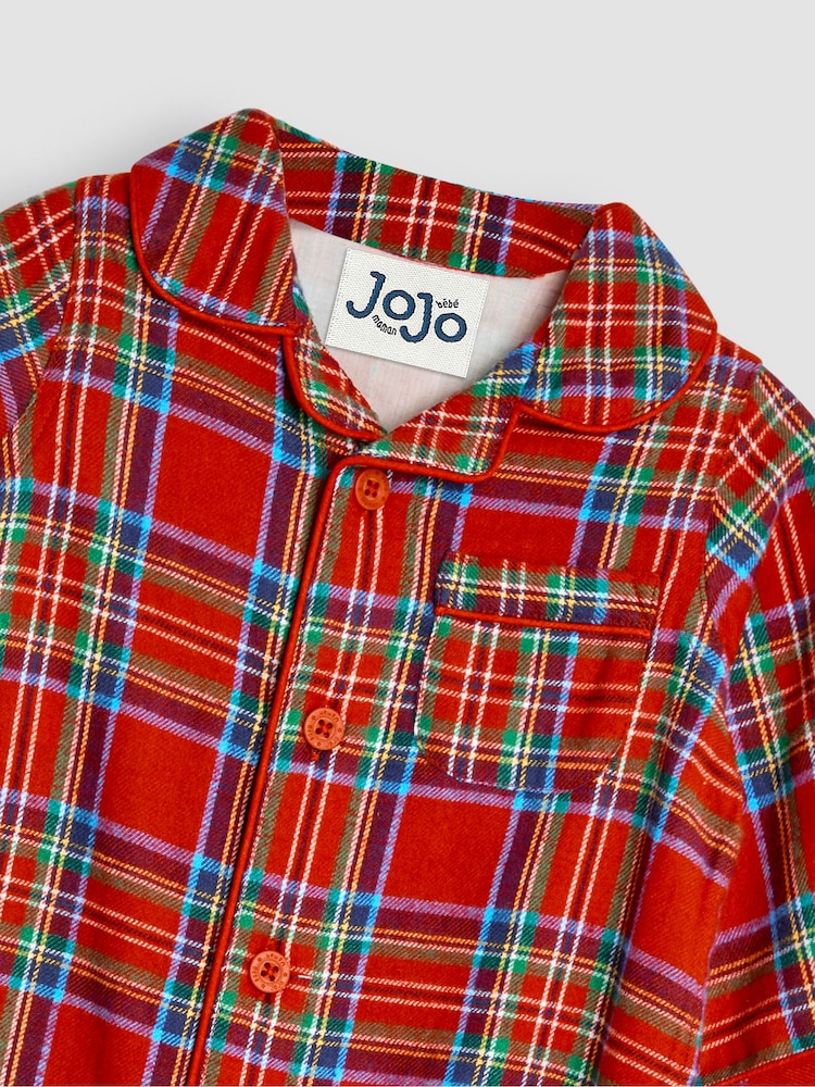JoJo Maman Bébé Red 100% Cotton All-In-One Pyjamas - Image 3 of 3