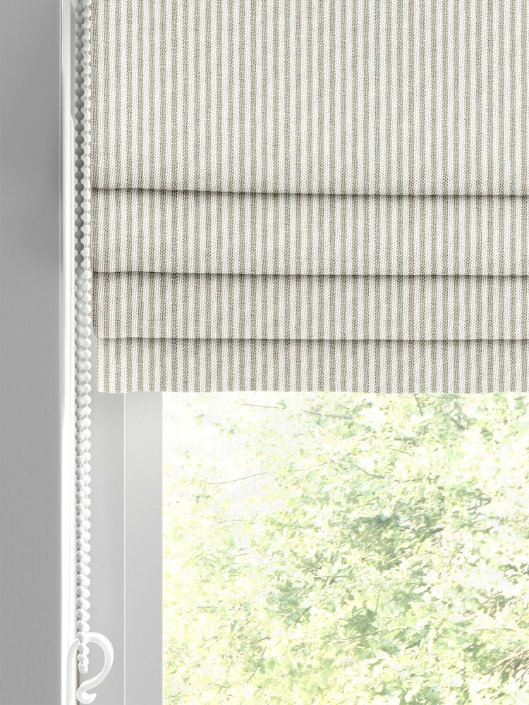 Sophie Allport Natural Stamford Stripe Made to Measure 100% Cotton Roman Blinds - Image 2 of 6